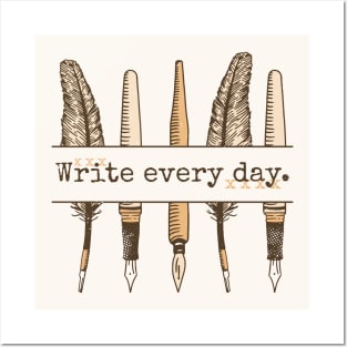 Write Every Day // Vintage Writer Inspiration Posters and Art